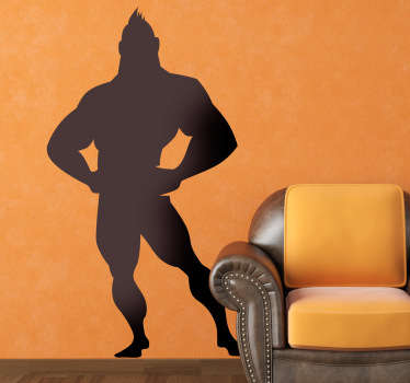Kids Comic StrongMan Wall Decal - TenStickers