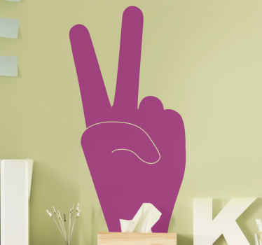 Hand peace sign icon sticker - TenStickers