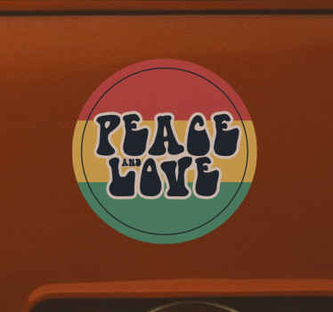Peace and Love reggae car sticker - TenStickers
