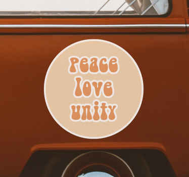 Peace love unity circle Car Sticker - TenStickers