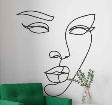 Autocolantes de pessoas Rosto de mulher minimalista - TenStickers