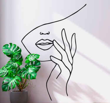 Naljepnica minimalističko lice ruke ljudi - TenStickers