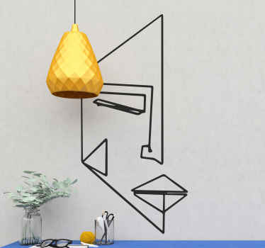Klistremerke med minimalistisk geometrisk ansikt - Tenstickers