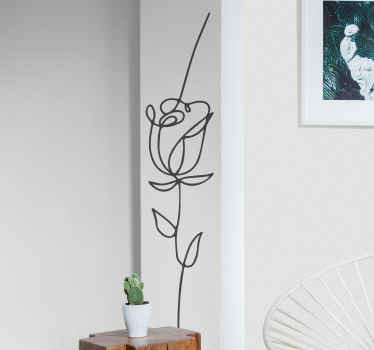 Adesivo decorativo flores Rosa minimalista - TenStickers