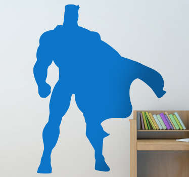 Dibujo adhesivo perfilado del más fuerte de todos los héroes con superpoder.