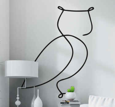 Minimalist Owl bird wall sticker - TenStickers