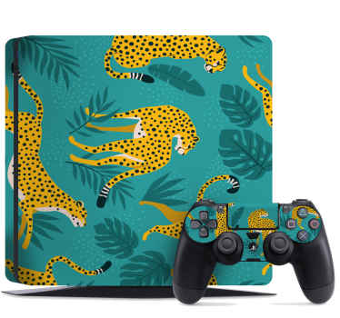 Tropical leopard PS4 sticker - TenStickers