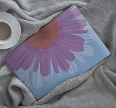 μισό λουλούδι σε έγχρωμο φόντο φορητό υπολογιστή - TenStickers