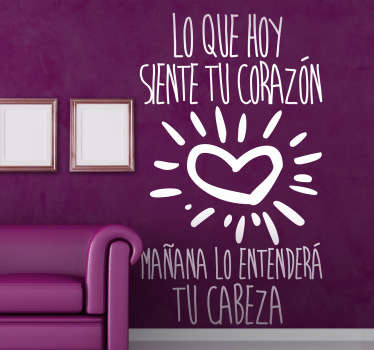 Vinilo decorativo corazón cabeza - TenVinilo