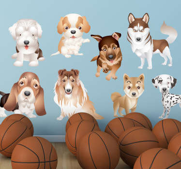 Sticker cachorros de perro dos - TenVinilo