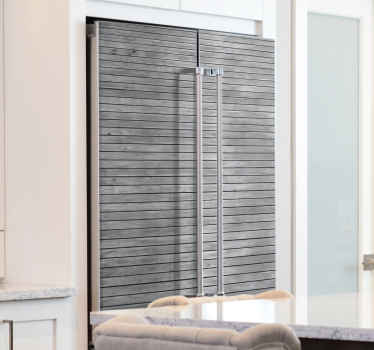Wooden gray fridge sticker - TenStickers