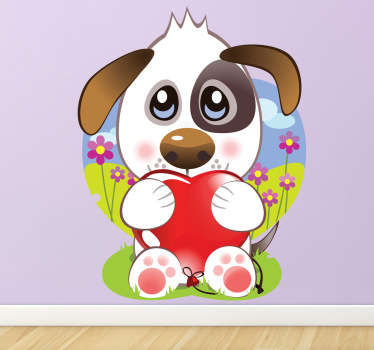 Sticker enfant chien coeur - TenStickers