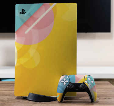 抽象的な幾何学的な背景色ps5デカール - TENSTICKERS