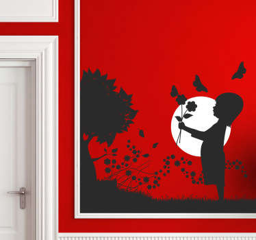 초원 일몰 벽 스티커 - TenStickers