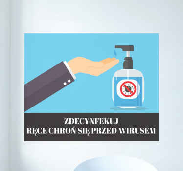 Naklejka na ścianę Covid-19 odkaż swoje ręce - TenStickers