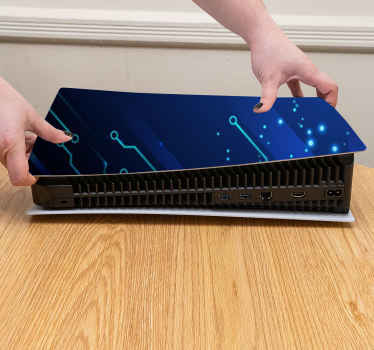 Blue circuit pattern PS5 skin - TenStickers