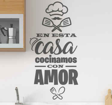 Vinilo hogar Cocinamos con amor - TenVinilo