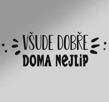 Bůh a domov citují samolepku na zeď - TenStickers