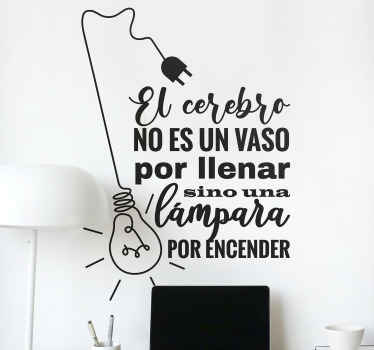 Vinilo frase motivadora con bombilla - TenVinilo