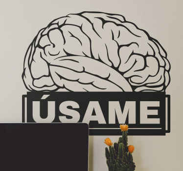 Vinilos frase usa el cerebro - TenVinilo