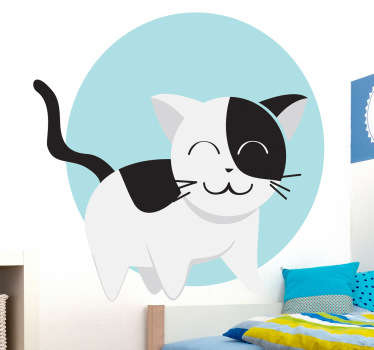 Sticker kinderkamer vrolijke kat - TenStickers