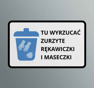 Naklejka na ścianę polskie napisy Wydać zużyte rękawiczki - TenStickers