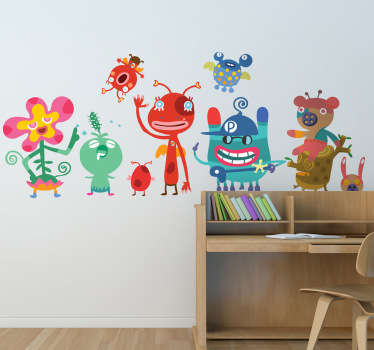 Sticker Set Kinderzimmer Monster - TenStickers