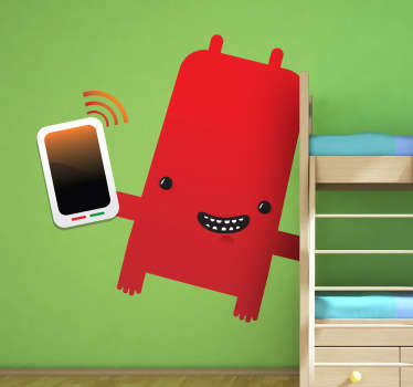 Kinder Wandtattoo Monster mit Handy - TenStickers