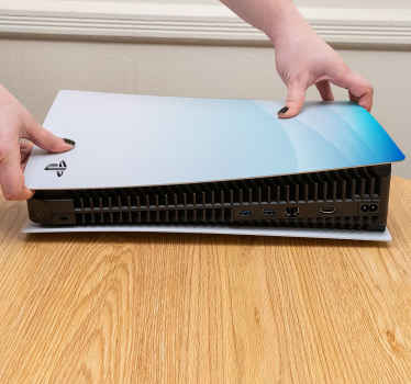 Blue and white waves abstract PS5 sticker - TenStickers