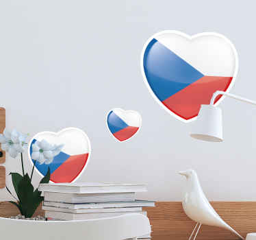 Vinylová samolepka vlajka českého srdce - TenStickers