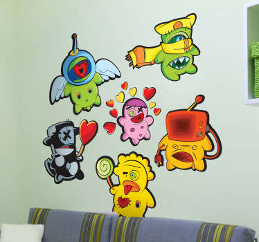 Friendly Monsters Decorative Decals - TenStickers