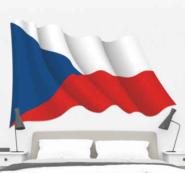 Mává vinylovou nálepkou česká vlajka - TenStickers