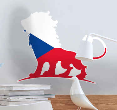 Lev česká vlajka vinylová samolepka - TenStickers