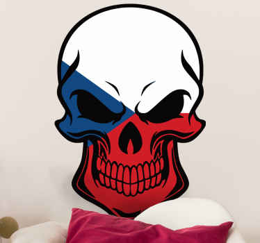 česká vlajka obtisk vlajky lebky - TenStickers