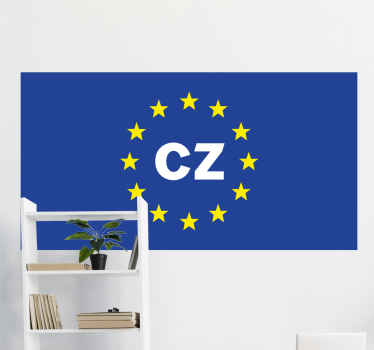 Eu česká vlajka vinylový obtisk - TenStickers