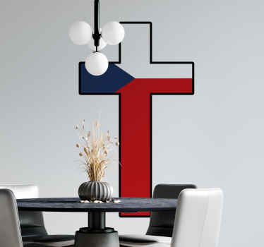 český křížový vinylový obtisk - TenStickers