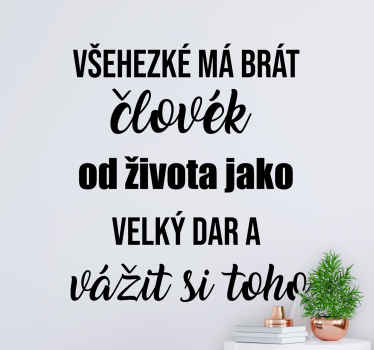 Cenný život samolepky na zeď - TenStickers