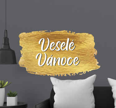 Zlatý český veselý vánoční obtisk - TenStickers