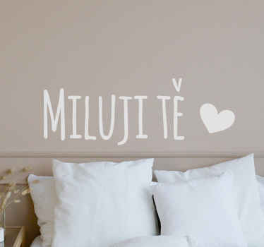 česky miluji tě se srdcem lásky obtisk - TenStickers