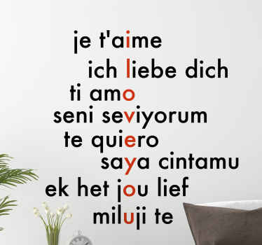 Sticker Liebe Ich liebe dich in verschiedenen sprachen - TenStickers