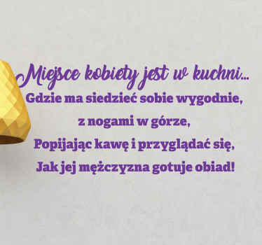 Naklejka na ścianę cytat Miejsce dla kobiet  - TenStickers