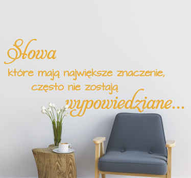 Naklejka na ścianę cytat Słowa mają znaczenie - TenStickers