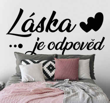 Láska je odpovědí inspirativní nálepka - TenStickers