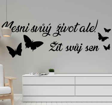 žít svůj sen inspirativní citát nálepku - TenStickers