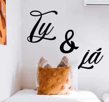 Ty a já milujeme vinylovou nálepku - TenStickers