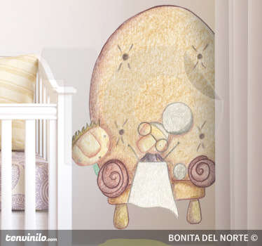 Adesivo cameretta nonna uncinetto - TenStickers