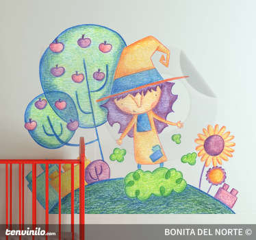 Naklejka dla dzieci czarownica - TenStickers