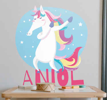 Vinilo personalizable unicornio con nombre - TenVinilo