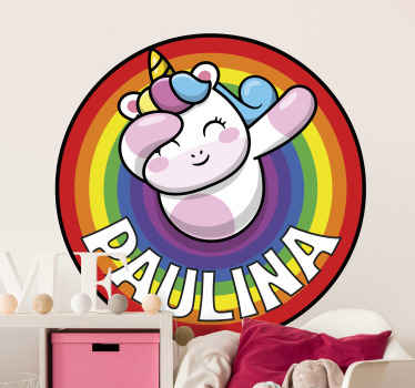 Unicorn on a rainbow  Personalized decal - TenStickers