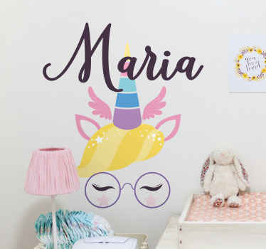 Vinilo personalizable Ojos de unicornios con nombres - TenVinilo
